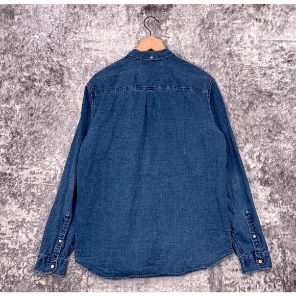 Outerknown Denim Shirt Large Mens Hemp Organic Cotton Button Down - Picture 3 of 8
